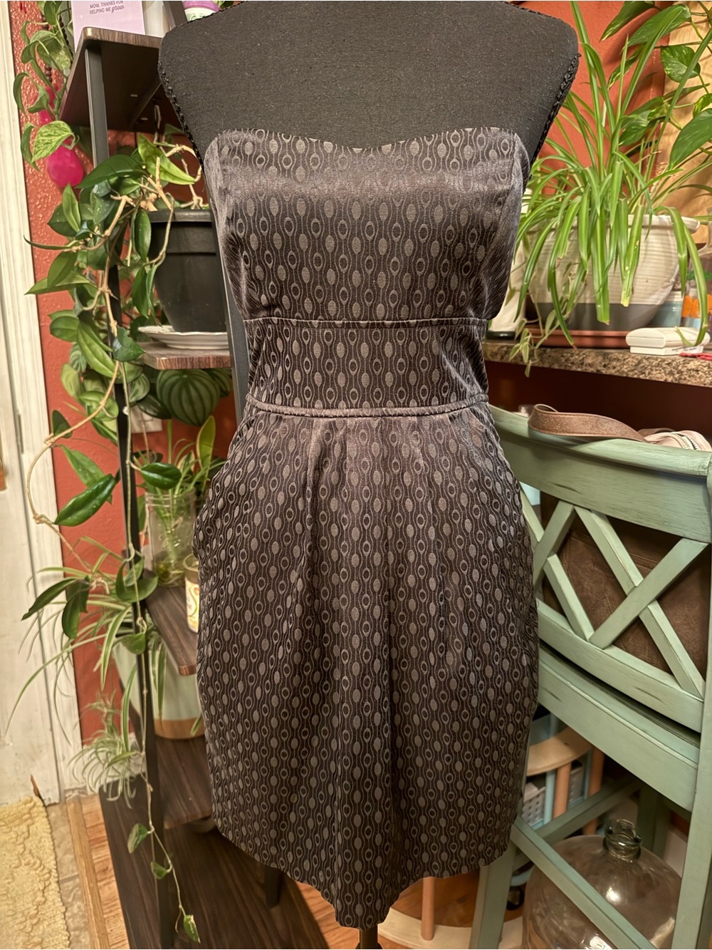 B Darlin Strapless Black Textured Cocktail Dress Juniors Size 5/6